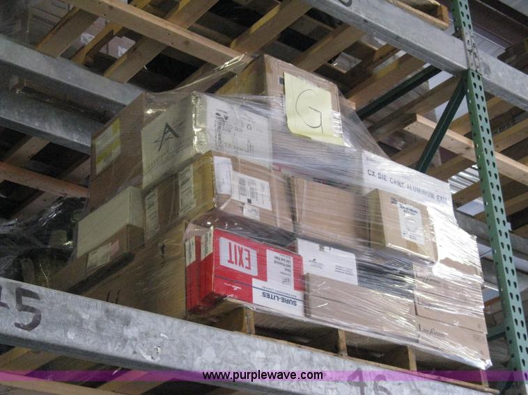 image for item 8097 (8) pallets of assorted light fixtures and lamps/bulbs