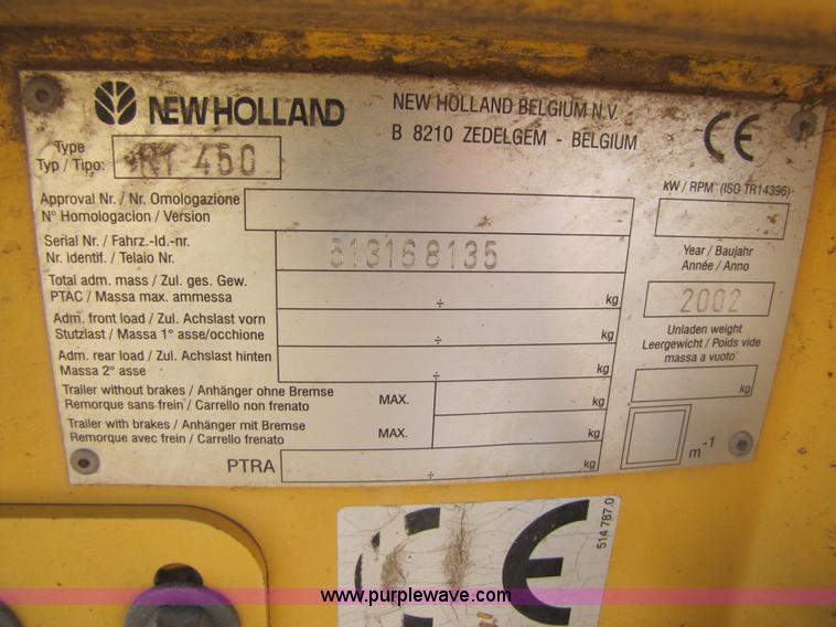 image for item 1021 2002 New Holland RI 450 forage header