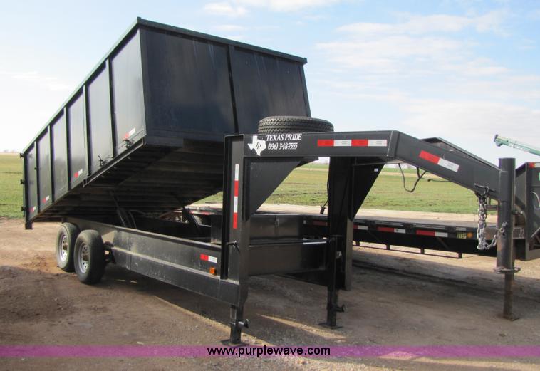 image for item 3505 2008 Texas Pride 16' end dump goose neck trailer