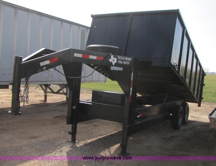 image for item 3505 2008 Texas Pride 16' end dump goose neck trailer