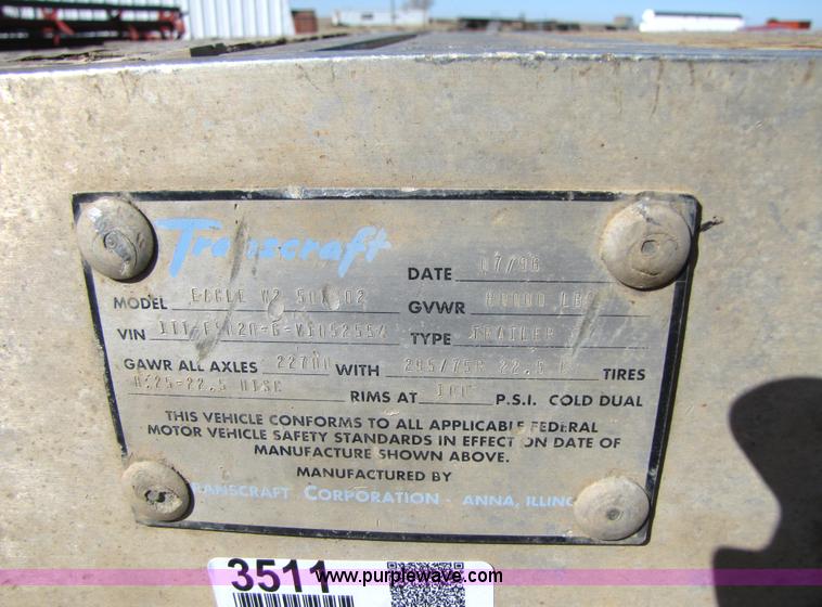 image for item 3511 1997 Transcraft Eagle W2 50' flatbed trailer