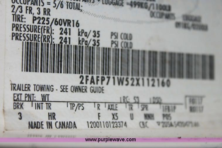 image for item 6152 2002 Ford Crown Victoria Police Interceptor