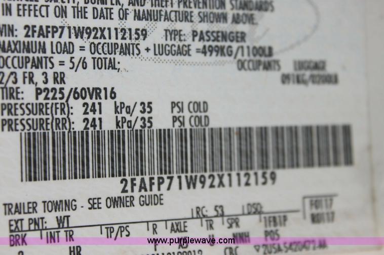 image for item 6153 2002 Ford Crown Victoria Police Interceptor