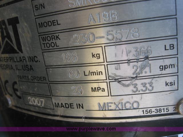 image for item 5952 2007 Caterpillar A19B post hole digger