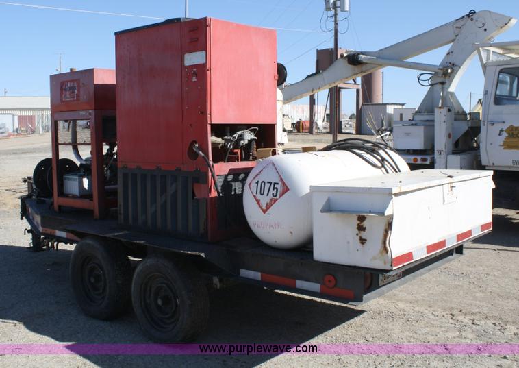 image for item 4929 Hotsy 9248 LP hot water pressure washer on trailer
