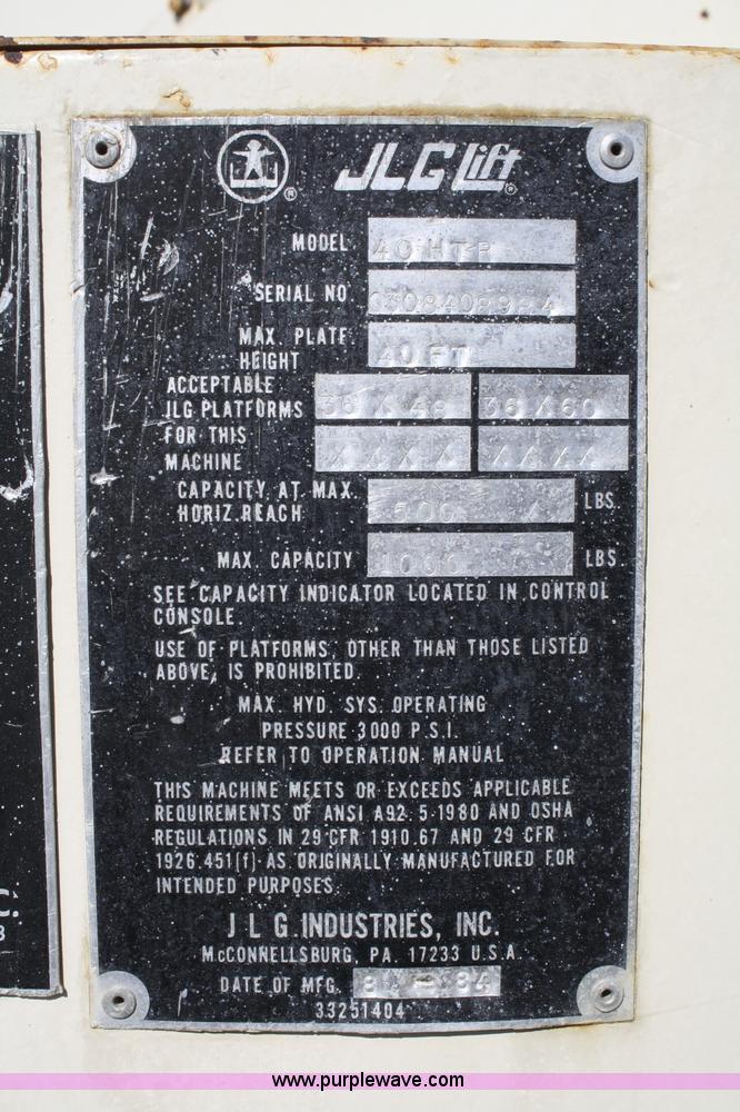 image for item 4930 1984 JLG 40HTR man lift