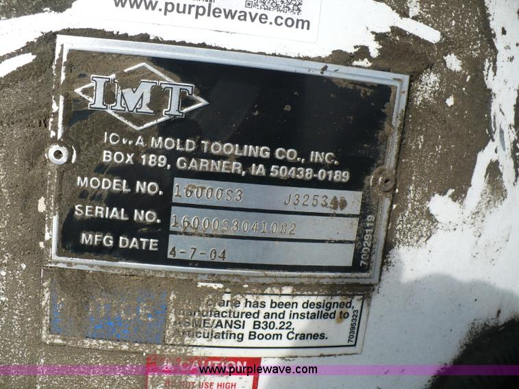 image for item 5998 2004 IMT 16000 hydraulic loader/wallboard crane