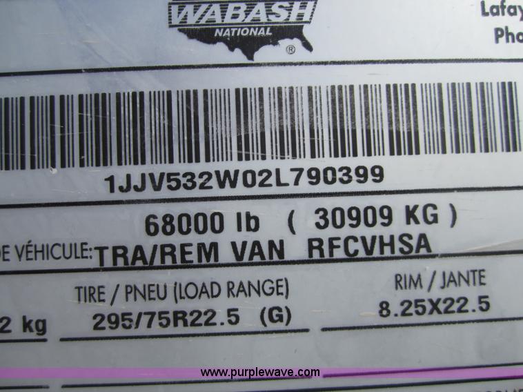 image for item 3774 2002 Wabash 53' reefer van trailer
