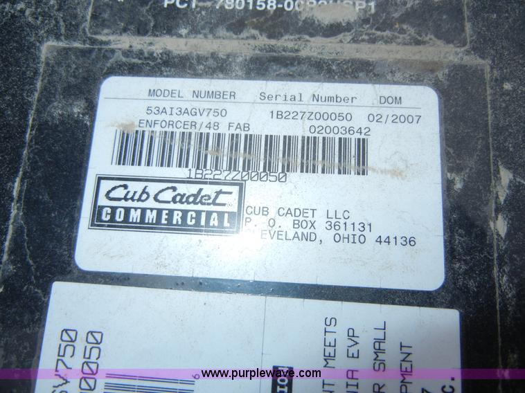 image for item 2321 Cub Cadet Enforcer zero turn riding lawn mower