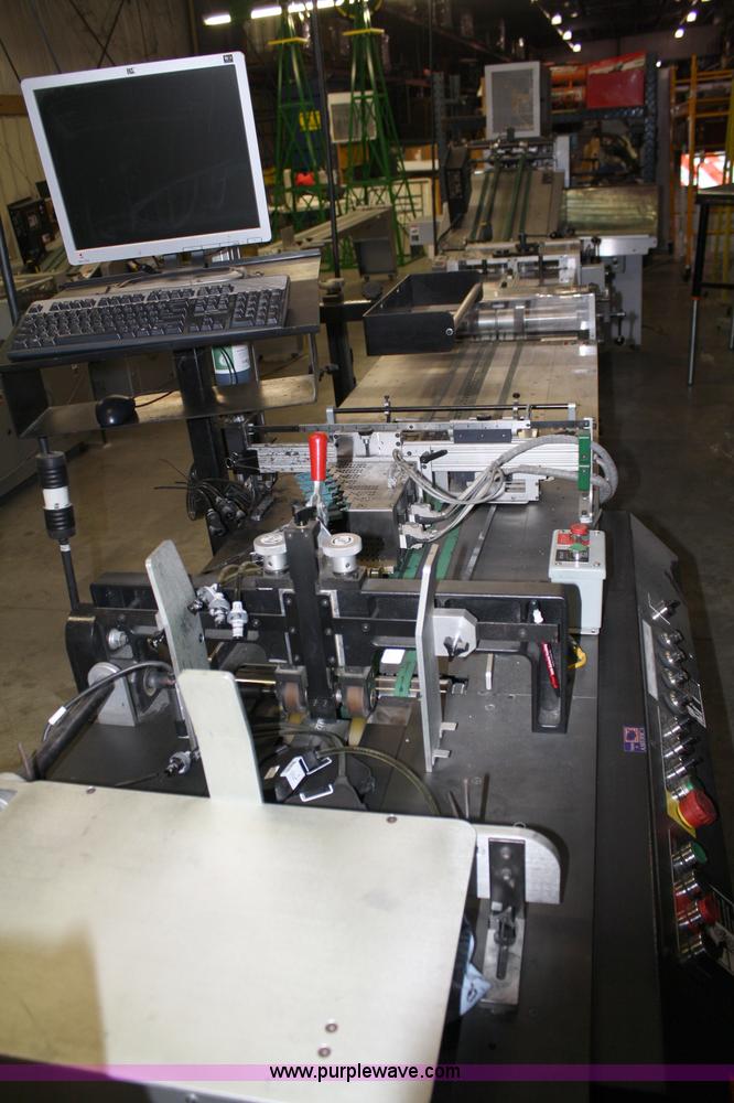 image for item 4898 Kirk-Rudy NetJet inkjet addressing system with dryer/heater, 12" conveyor, quarter folder, ramp stacker and ink management system