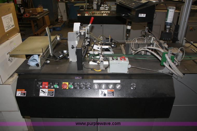 image for item 4898 Kirk-Rudy NetJet inkjet addressing system with dryer/heater, 12" conveyor, quarter folder, ramp stacker and ink management system