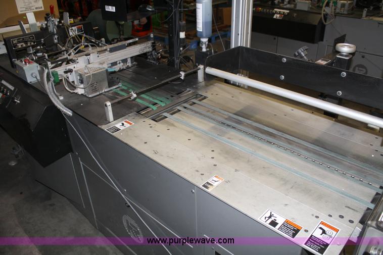 image for item 4898 Kirk-Rudy NetJet inkjet addressing system with dryer/heater, 12" conveyor, quarter folder, ramp stacker and ink management system