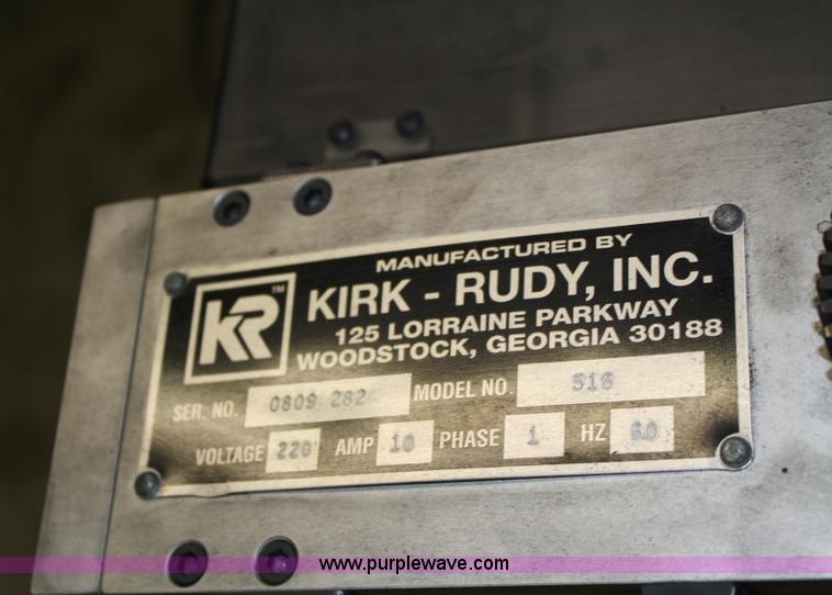 image for item 4898 Kirk-Rudy NetJet inkjet addressing system with dryer/heater, 12" conveyor, quarter folder, ramp stacker and ink management system