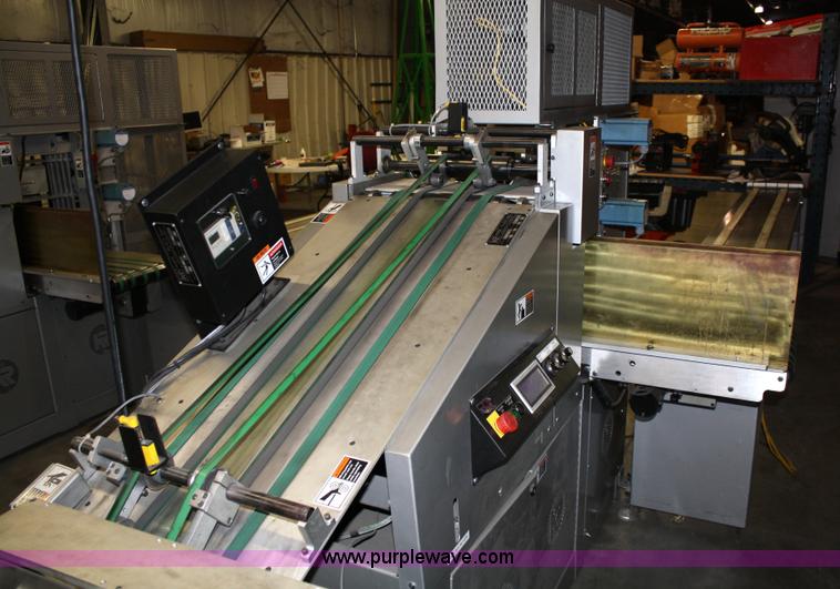 image for item 4898 Kirk-Rudy NetJet inkjet addressing system with dryer/heater, 12" conveyor, quarter folder, ramp stacker and ink management system