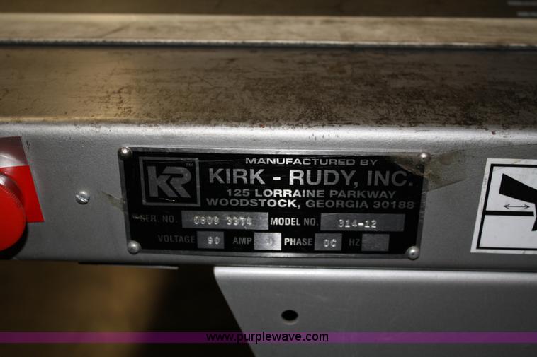 image for item 4898 Kirk-Rudy NetJet inkjet addressing system with dryer/heater, 12" conveyor, quarter folder, ramp stacker and ink management system