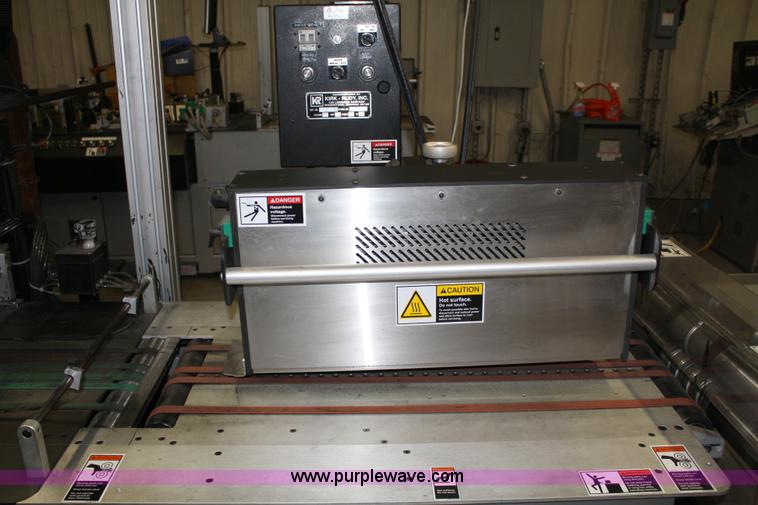 image for item 4899 Kirk-Rudy NetJet inkjet addressing system with dryer/heater, 12" conveyor, quarter folder, ramp stacker and ink management system