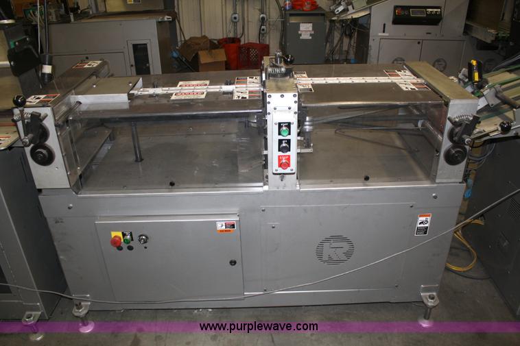 image for item 4899 Kirk-Rudy NetJet inkjet addressing system with dryer/heater, 12" conveyor, quarter folder, ramp stacker and ink management system