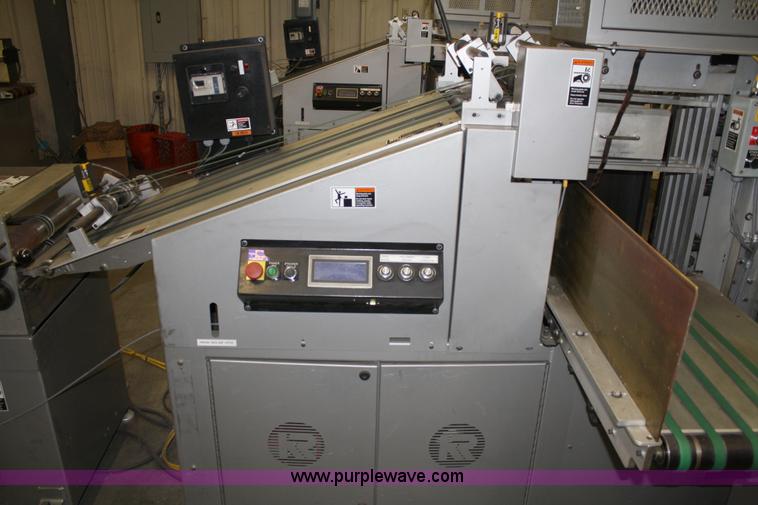 image for item 4899 Kirk-Rudy NetJet inkjet addressing system with dryer/heater, 12" conveyor, quarter folder, ramp stacker and ink management system