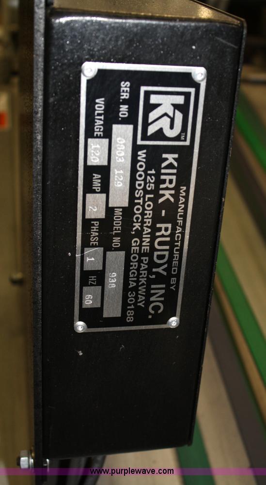 image for item 4899 Kirk-Rudy NetJet inkjet addressing system with dryer/heater, 12" conveyor, quarter folder, ramp stacker and ink management system