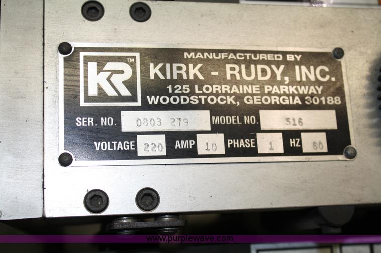 image for item 4899 Kirk-Rudy NetJet inkjet addressing system with dryer/heater, 12" conveyor, quarter folder, ramp stacker and ink management system