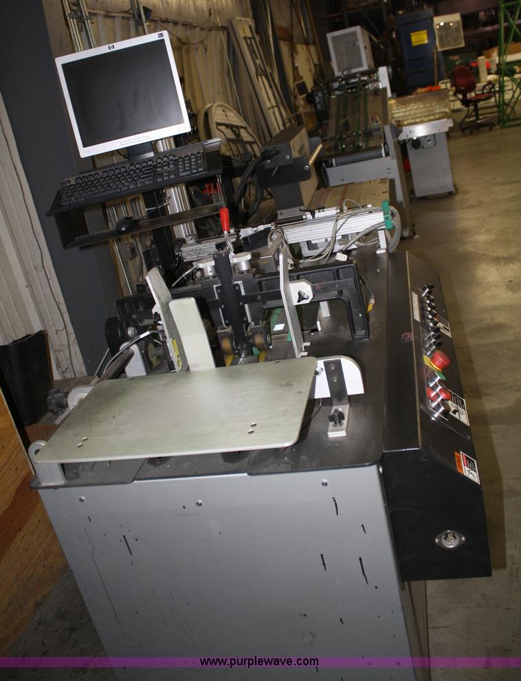 image for item 4900 Kirk-Rudy NetJet inkjet addressing system with 12" conveyor, ramp stacker and ink management system
