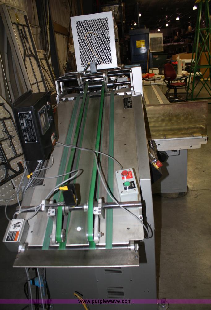 image for item 4900 Kirk-Rudy NetJet inkjet addressing system with 12" conveyor, ramp stacker and ink management system