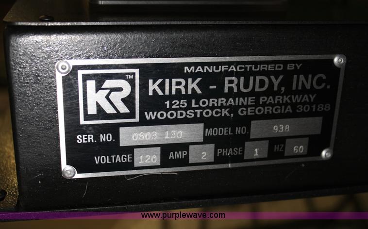 image for item 4900 Kirk-Rudy NetJet inkjet addressing system with 12" conveyor, ramp stacker and ink management system