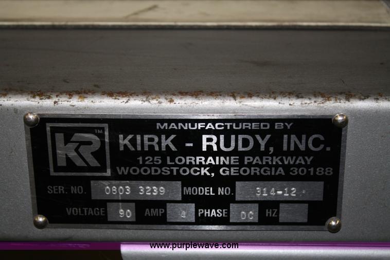 image for item 4900 Kirk-Rudy NetJet inkjet addressing system with 12" conveyor, ramp stacker and ink management system