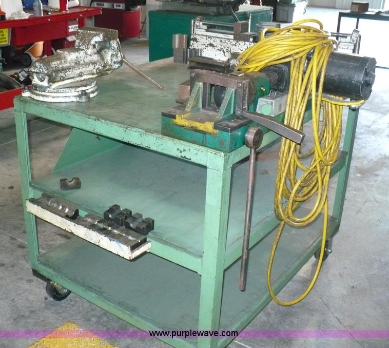image for item 6007 Olson Manufacturing tube flare machine on rolling table