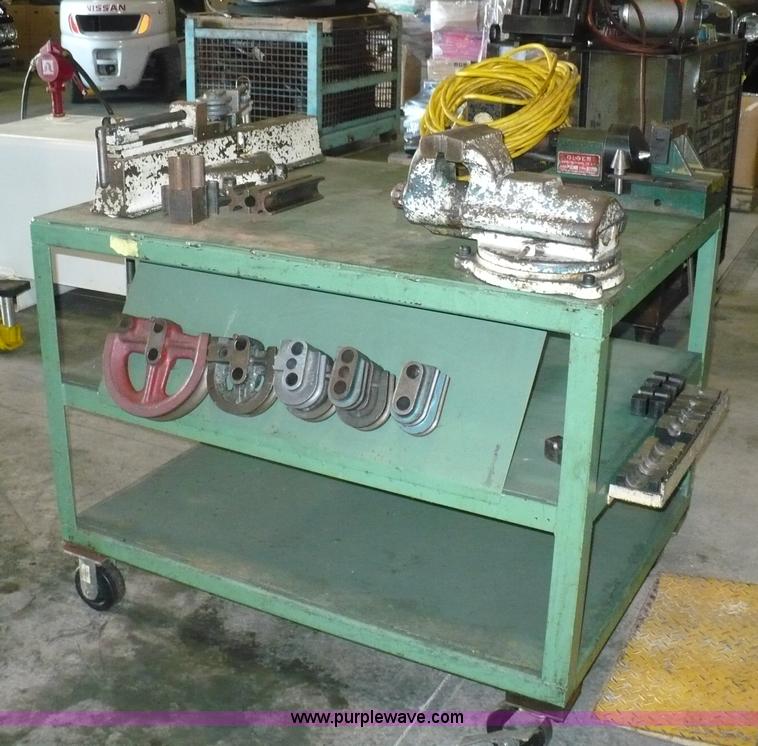 image for item 6007 Olson Manufacturing tube flare machine on rolling table