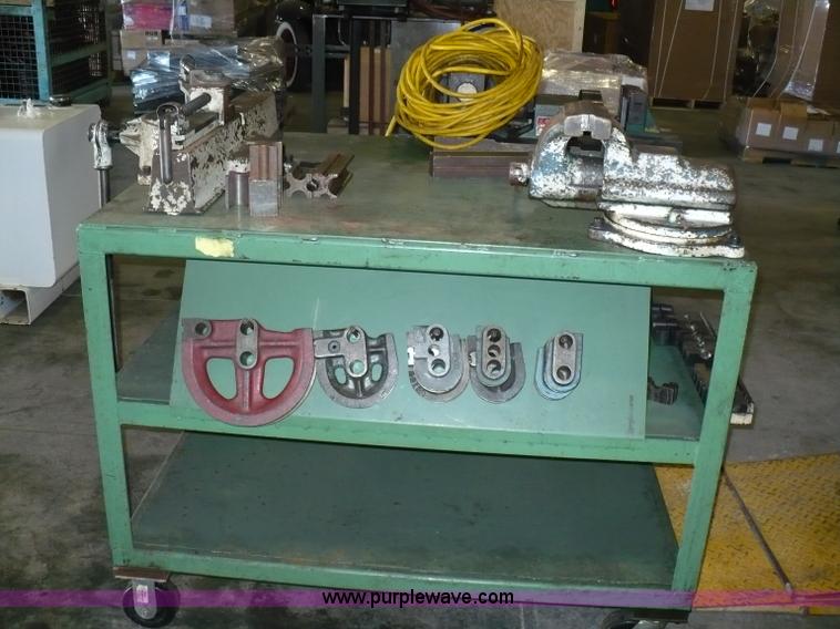 image for item 6007 Olson Manufacturing tube flare machine on rolling table