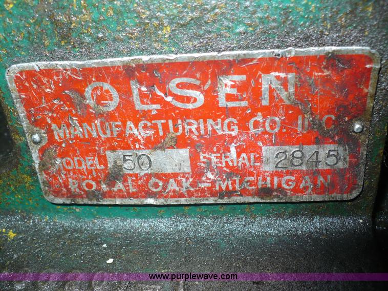 image for item 6007 Olson Manufacturing tube flare machine on rolling table