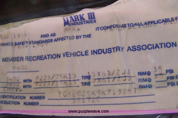 image for item 7309 1989 Chevrolet G20 Mark III Conversion van