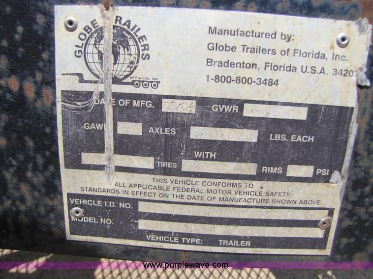 image for item 8427 2005 Globe 21' equipment trailer