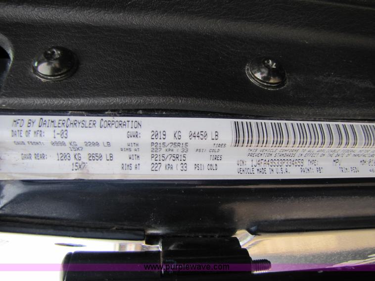 image for item 8434 2003 Jeep Wrangler Sport SUV