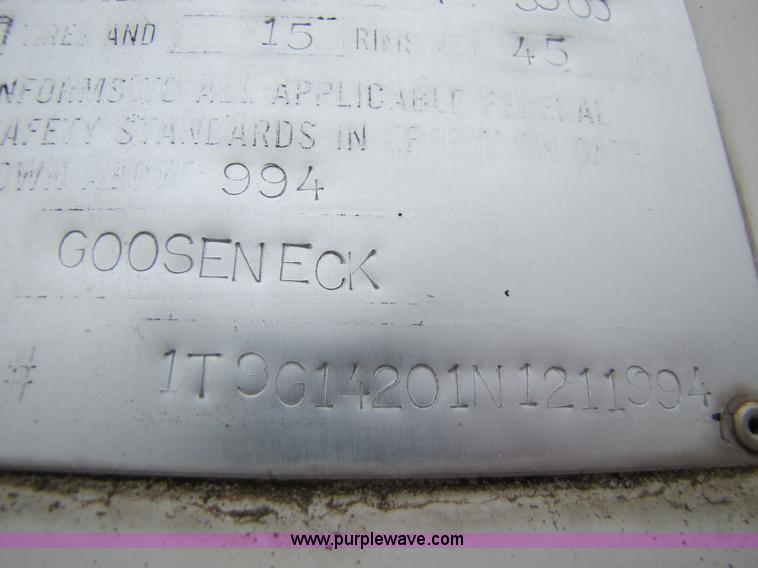 image for item 8511 1992 Titan 14' goose neck horse trailer with living quarters