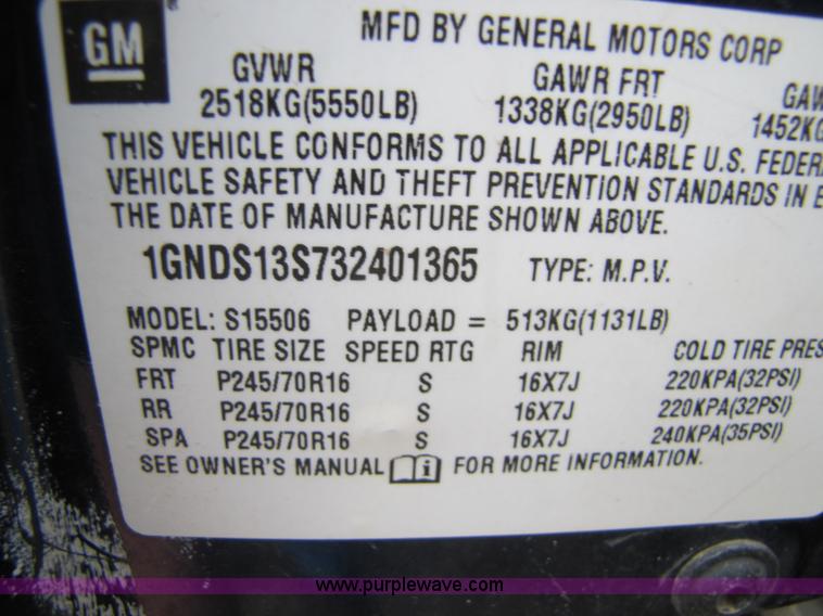 image for item 8747 2003 Chevrolet Trailblazer LS SUV