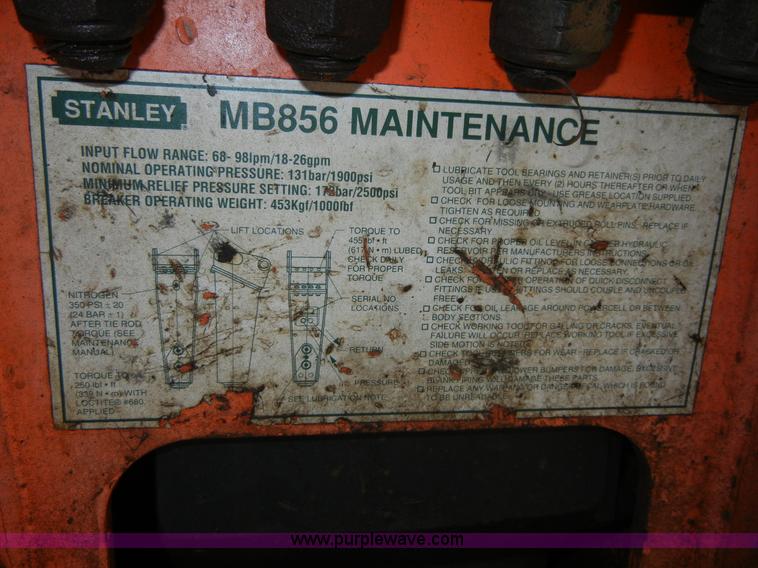 image for item 2183 Stanley MB856 hydraulic hammer
