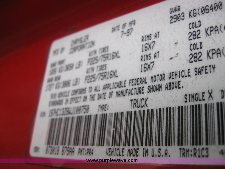 image for item 2337 1998 Dodge Ram 1500 Laramie SLT quad cab pickup truck