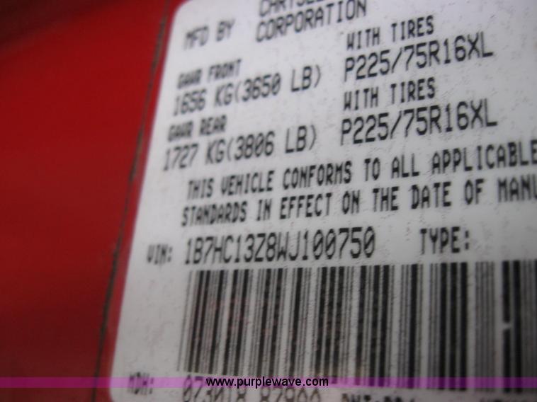 image for item 2337 1998 Dodge Ram 1500 Laramie SLT quad cab pickup truck