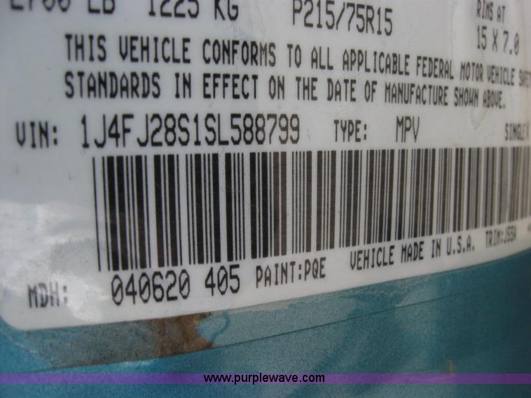 image for item 2345 1995 Jeep Cherokee SE SUV