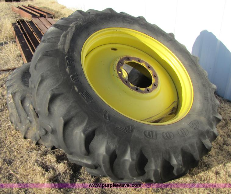 image for item 1006 (2) 18.4-38 dual tires on 10 bolt rims