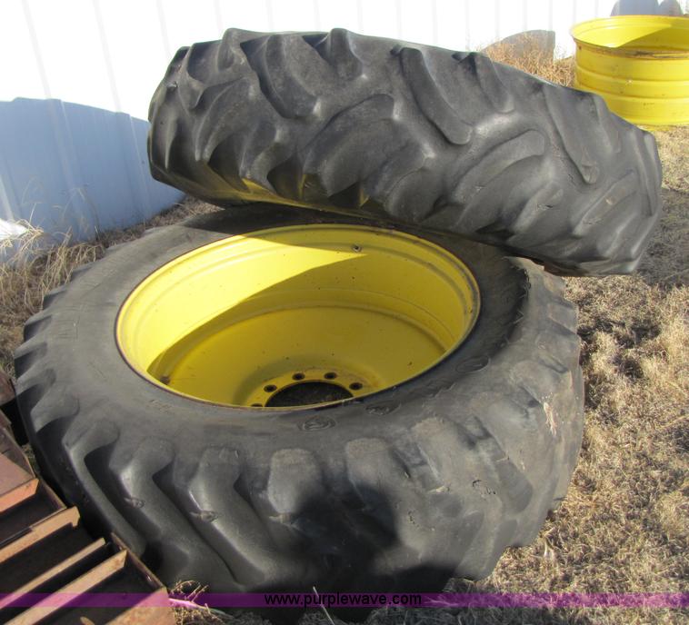 image for item 1006 (2) 18.4-38 dual tires on 10 bolt rims