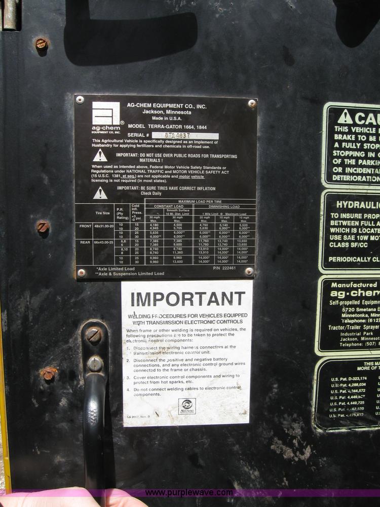 image for item 1950 1998 Ag-Chem TerraGator 1844 self-propelled sprayer