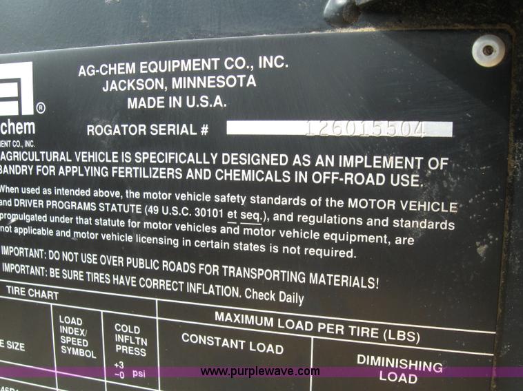 image for item 1951 2004 Ag-Chem RoGator 1264 self-propelled sprayer