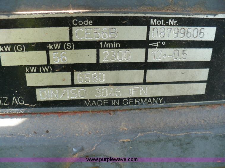 image for item 6043 2007 Duetz F4L914 4.3L eight cylinder diesel irrigation engine and pump