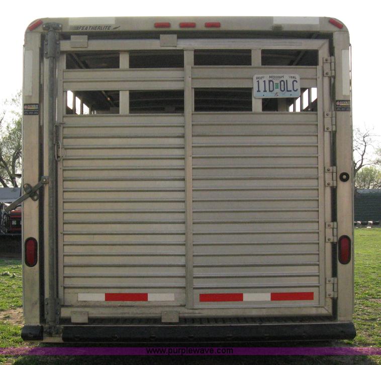 image for item 8113 2000 Featherlite 8120 aluminum goose neck stock trailer