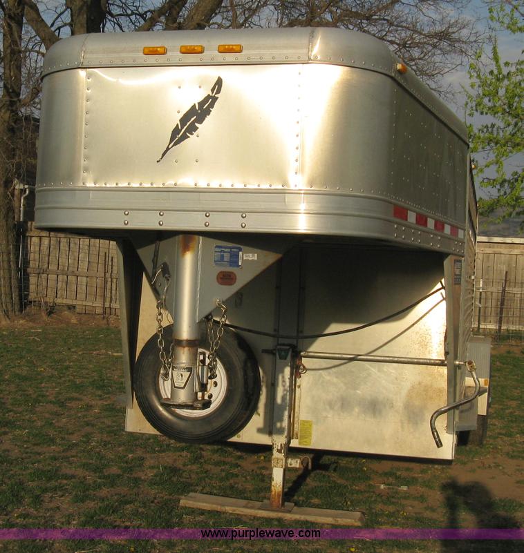 image for item 8113 2000 Featherlite 8120 aluminum goose neck stock trailer