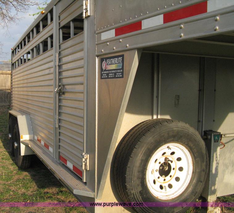 image for item 8113 2000 Featherlite 8120 aluminum goose neck stock trailer