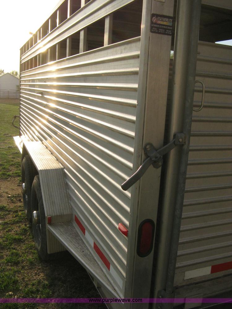 image for item 8113 2000 Featherlite 8120 aluminum goose neck stock trailer